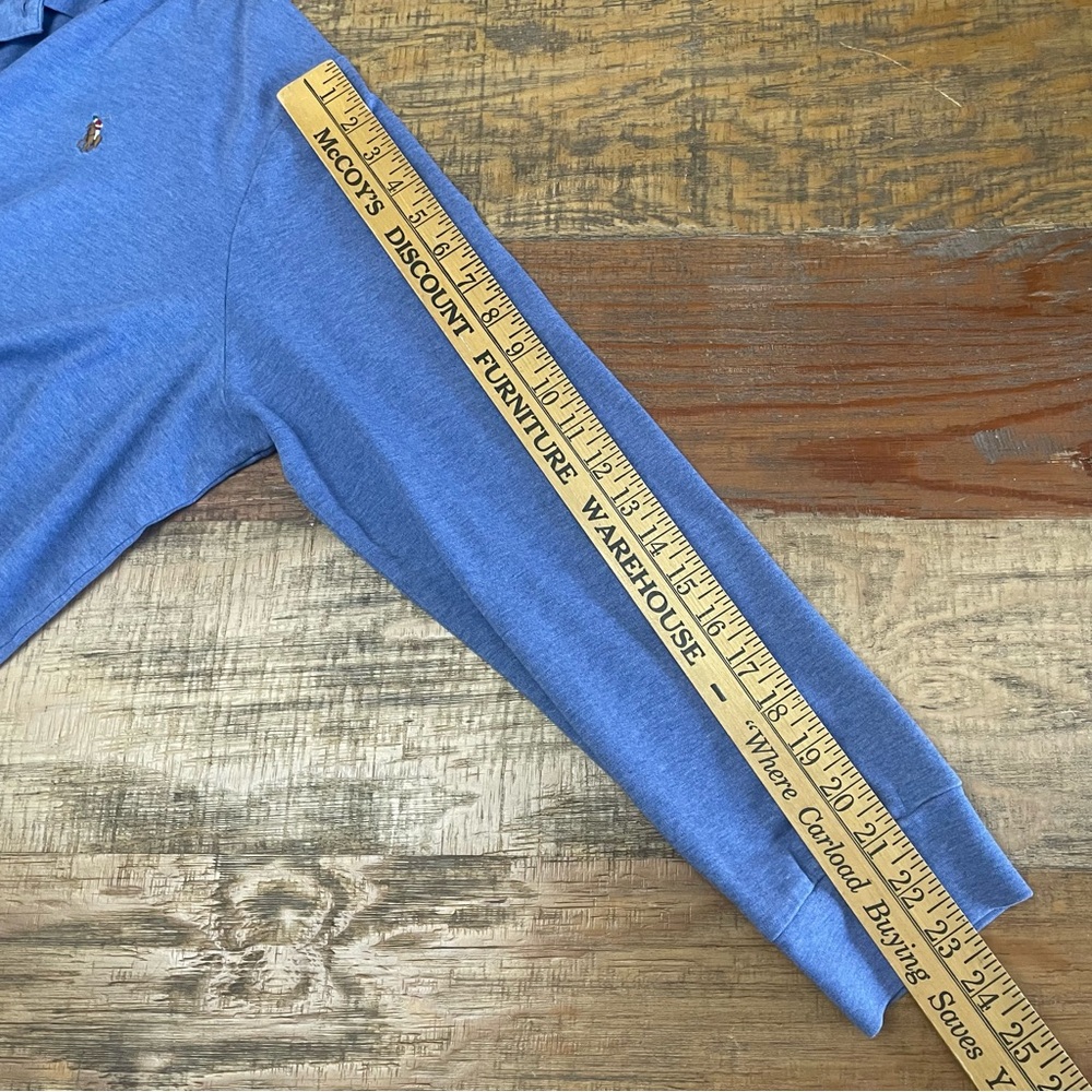 Ralph Lauren Polo Shirt Mens XXL Pima Soft Touch Long Sleeve Cotton blue - Picture 8 of 9